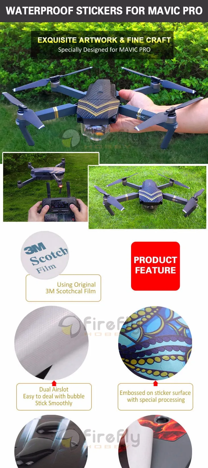 Sunnylife водонепроницаемый кожи наклейки обертывания наклейки для DJI MAVIC PRO Drone аксессуары наклейки
