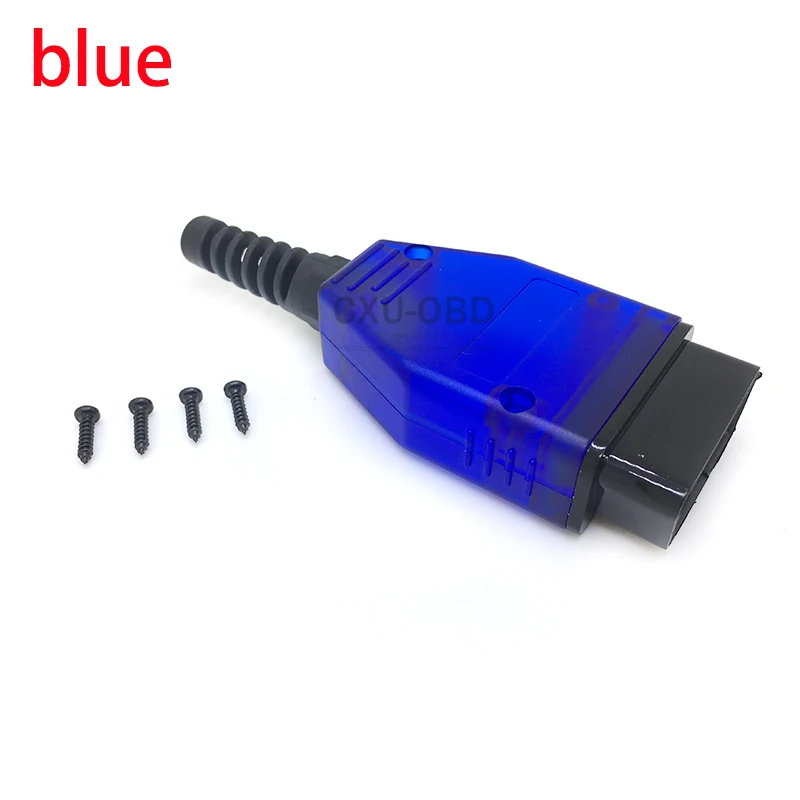 OBD2 EOBD 2 16 контактный разъем J1962 оптом и в розницу OBD штекер OBD2 16 контактный прозрачный/синий/черный