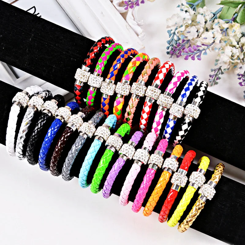 Новинка кожаный браслет смешанных цветов Браслет-манжета в стиле панк с