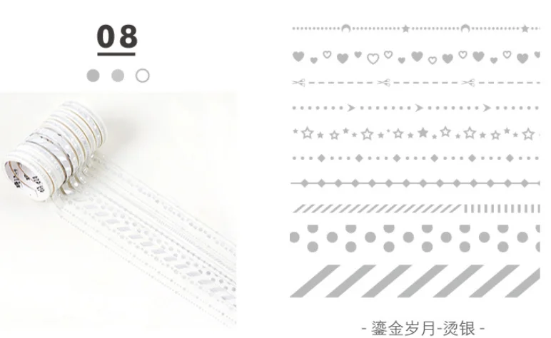 08 10 шт./кор. милый черный лента Washi Бумага DIY планировщик изоляционная лента клейкая наклейки с лентами Декоративные Канцелярские Ленты - Цвет: 08