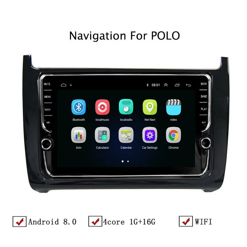 9 &quotAndroid 8 1 автомобильный gps навигатор для VW Polo 2011 2018 радиоприемник стерео