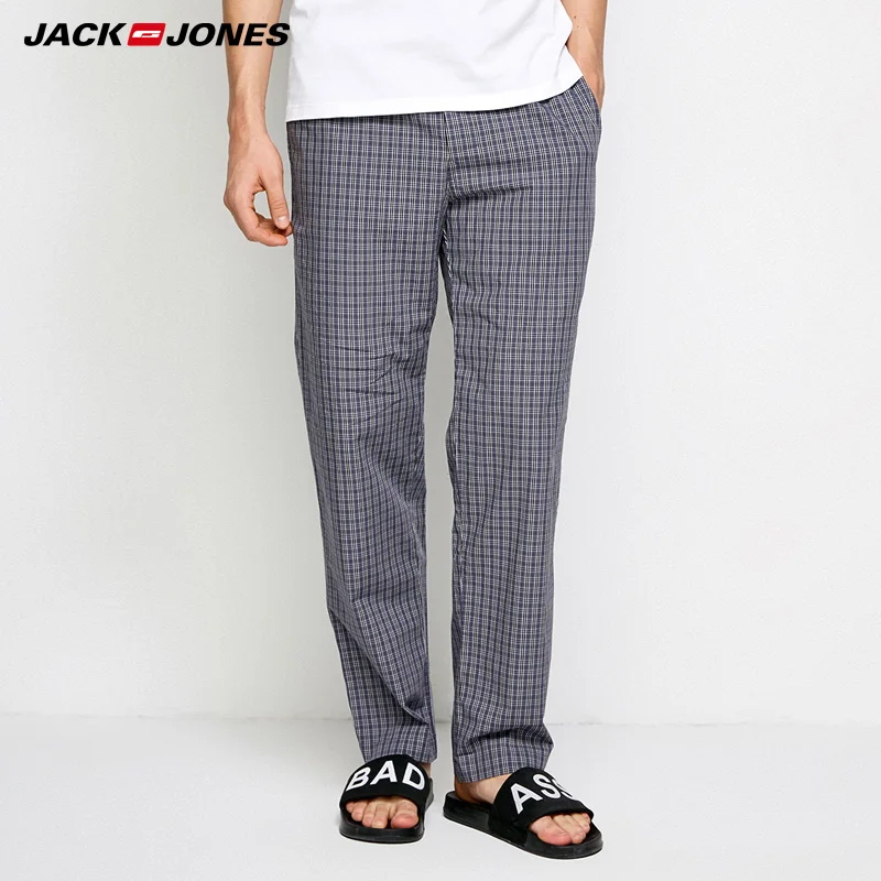 Мужские хлопковые брюки Jack Jones повседневные в клетку на весну и лето 2183HC501|Мужские