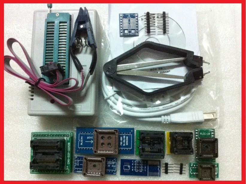 XGECU V9.00 MiniPro TL866CS TL866A TL866II Plus USB Универсальный программатор биоса+ 10 предметов+ зажим SOIC8