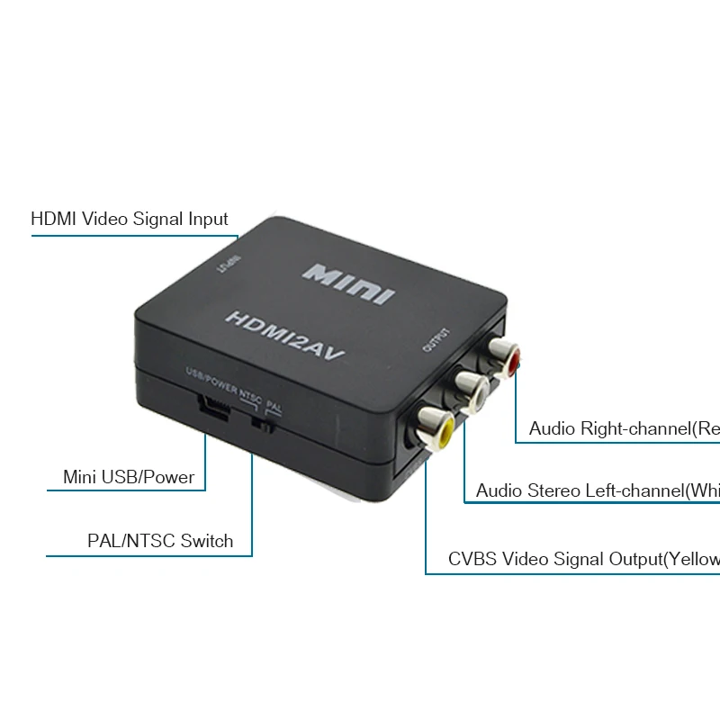 Мини HDMI в AV 1080p видео конвертер коробка AV2HDMI RCA CVBS адаптер для HD ТВ PS3 PS4 PC DVD Xbox