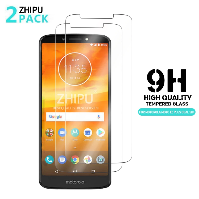2 шт. закаленное стекло для Motorola Moto E5 Plus защита экрана с двумя sim картами 2.5D 9H две
