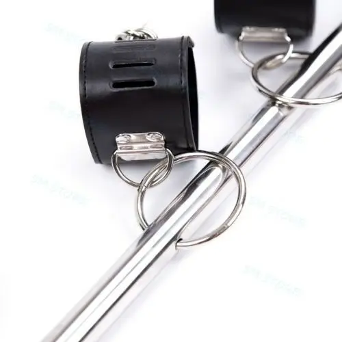 Нержавеющая сталь Запястье лодыжки распорка Фетиш ошейник раба ноги наручники