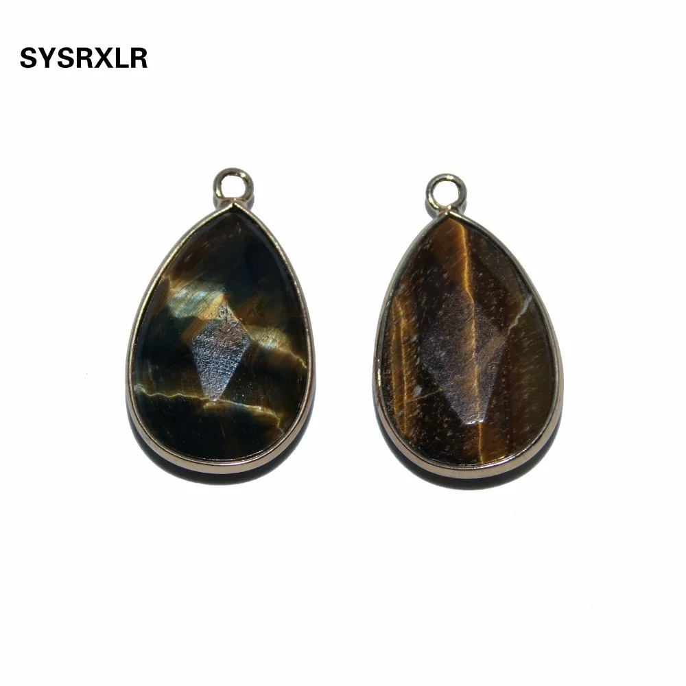 Оптовая продажа подвеска в виде натуральной капли воды искусственный тигровый