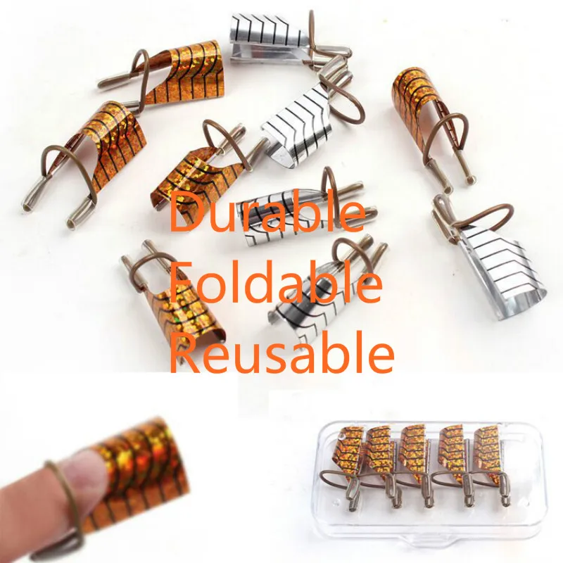 5 шт./кор. многоразовые хрустальные маникюрные алюминиевые формы для ногтей