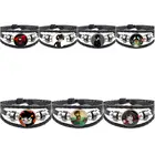 Ей глазурь Homestuck Karkat Vantas для свадьбы, Новое поступление, черный кожаный браслет, стеклянный кабошон, ювелирные изделия