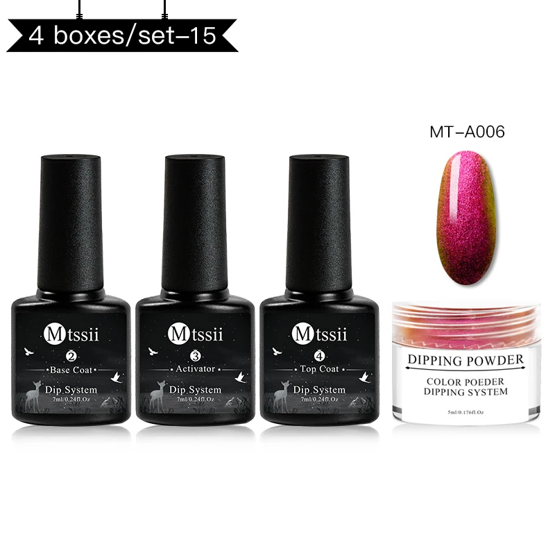 ZH03546 Mtssii система Погружения Набор для ногтей Holo Nail Art Dip порошок с Dip основой активатор жидкий гель цвет ногтей натуральный сухой без лампы - Цвет: ZH03546