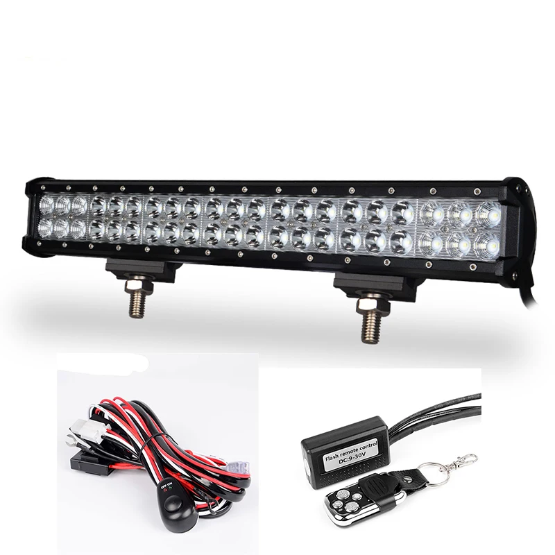 with remote switch LED Headlights 20''126W Offroad 12V Work Bar Combo Beam For Car Truck Tractor Trailer ATV UTV SUV 4WD 4X4 Boat Extra fog light - Цвет: with remote switch