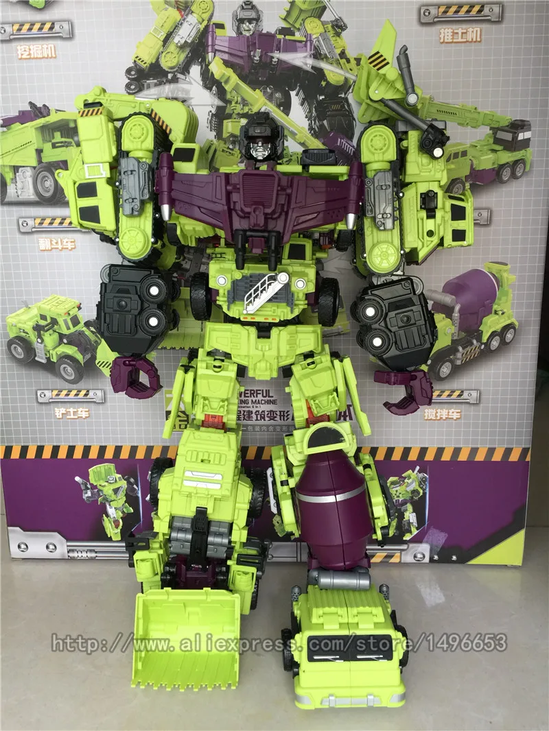 JINJIANG Devastator Трансформационные игрушки KO GT робот деформационная машина негабаритная фигурка экскаватор кран Модель Детские игрушки для взрослых