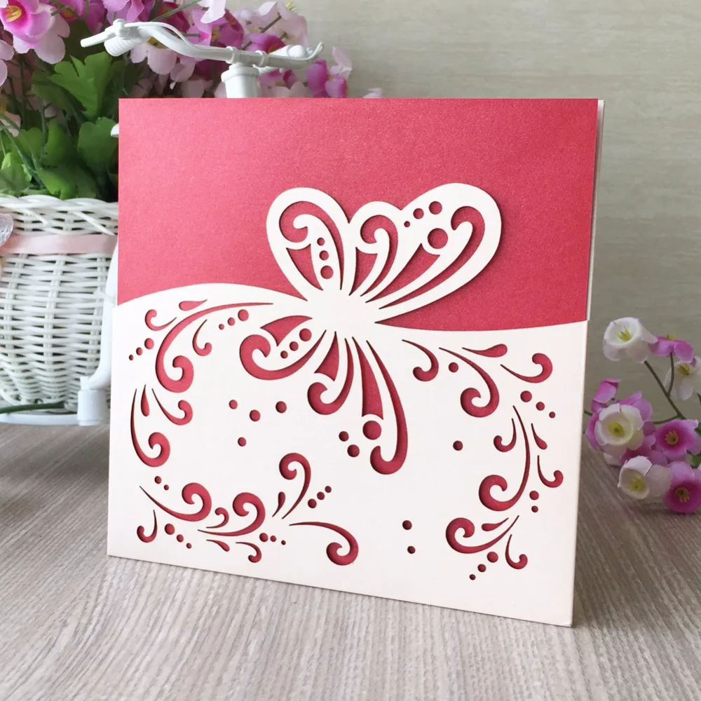 Горячая Распродажа 2017 красивый дизайн свадебной открытки с принтом