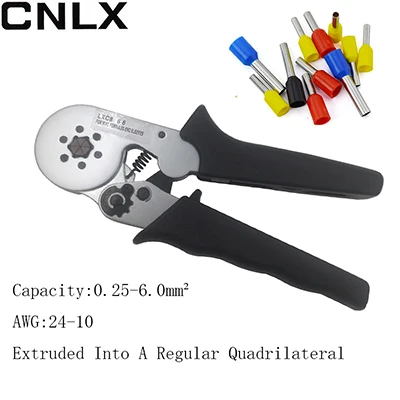 Саморегулируемые обжимные клеммы мини-типа ручные инструменты LXC8 6-4 LXC8 6-6 LXC8 16-4 фриктные плоскогубцы Емкость для обжима 0,25-16 мм2 - Цвет: LXC8 6-6
