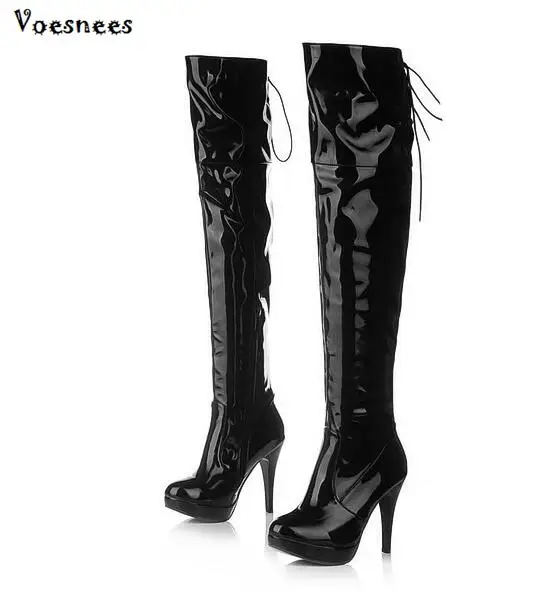 Женские сексуальные фетиш Сапоги выше колена танцевальная обувь для вечеринок в
