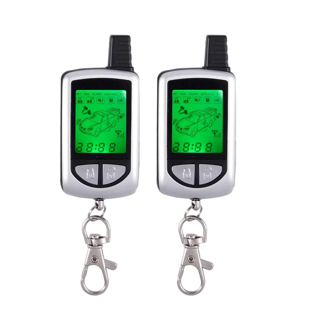 Justech 2 полосная ЖК дисплей с дистанционным управлением запуска автосигнализации