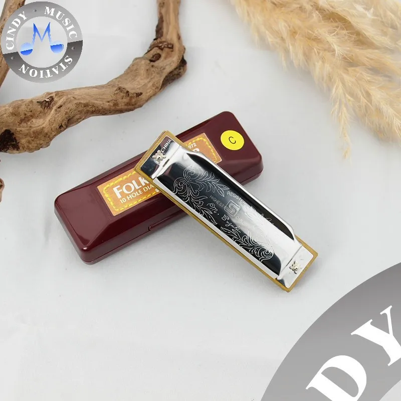 Новый Серебряный Народный мастер диатоническая Гармоника 10 отверстий Блюз (7