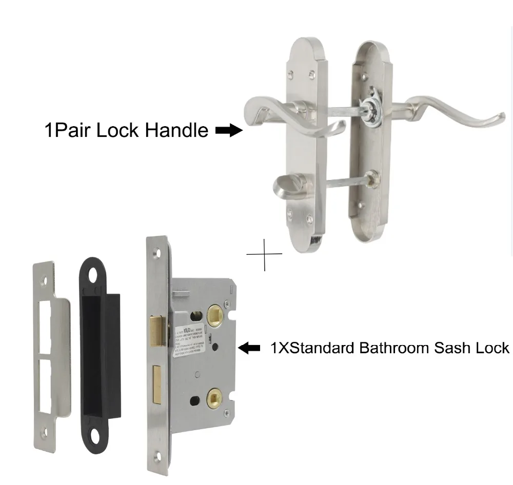 Probrico ручка межкомнатные дверные ручки Передний Задний рычаг с панелью врезной замок бытовые ворота Аксессуары для спальни ванной комнаты