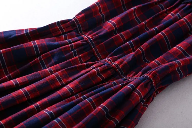 2018 Винтаж платье в клетку летние шорты рукавом Slash шеи вечерние Женский Ретро