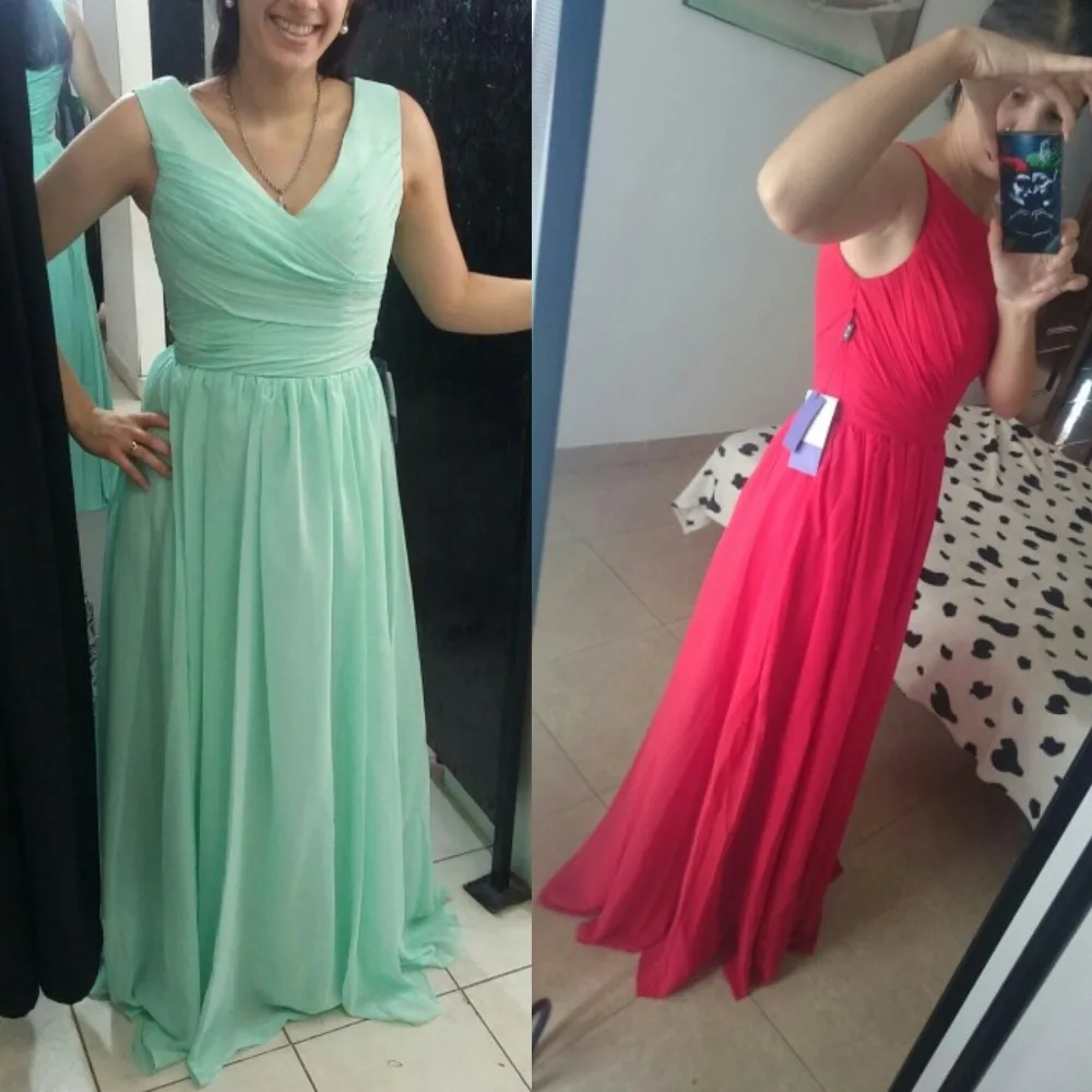 Новое поступление длинные шифоновые плиссированные платья подружки невесты