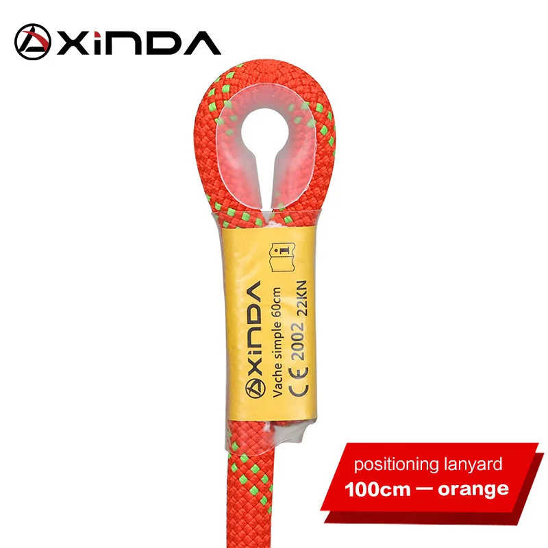 Orange-100cm Xinda Профессиональный скалолазание 10,5 мм динамический строп защитный глаз к глаз слинг альпинизма оборудование - Цвет: Orange-100cm