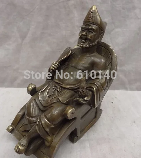 SCY 8 &quotКитайская бронза буддизм Arhat Chai Gong JiGong Monk Gourd статуя фаната Будды | Дом и сад