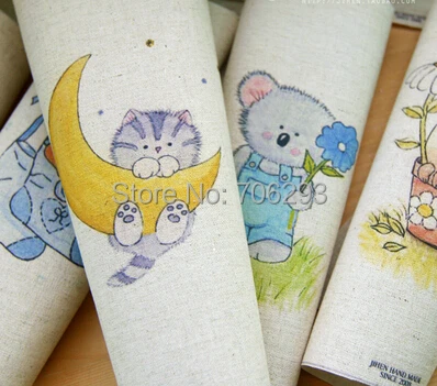 Стеганая ткань с принтом из хлопка и льна ручная крашенная вручную для шитья