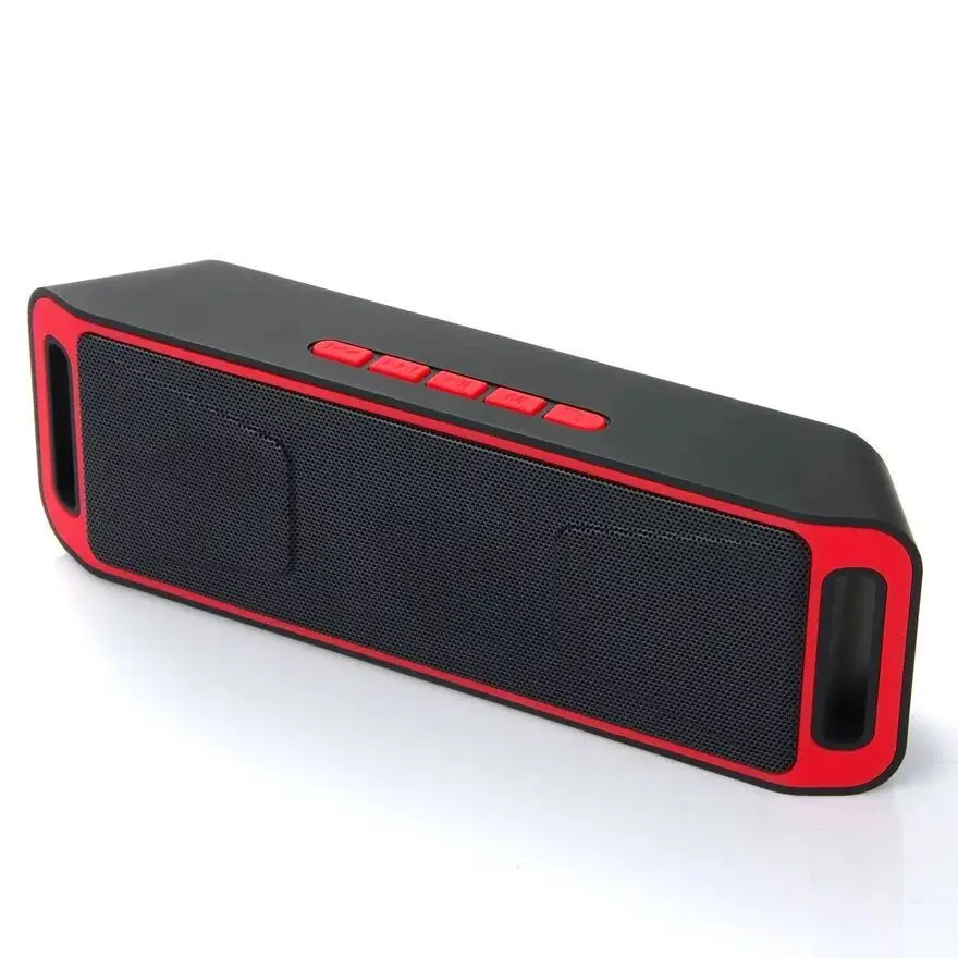 Красный Портативный открытый Bluetooth динамик s новейший V3.0 Hifi беспроводной бас Bluetooth стерео динамик TF USB Flash FM радио - Цвет: Красный