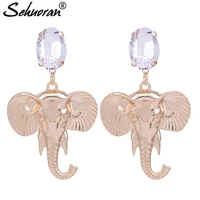 sehuoran zinc alloy earrings elephant head drop earrings for woman animal pendients oorbellen aretes brincosfashion jewerly