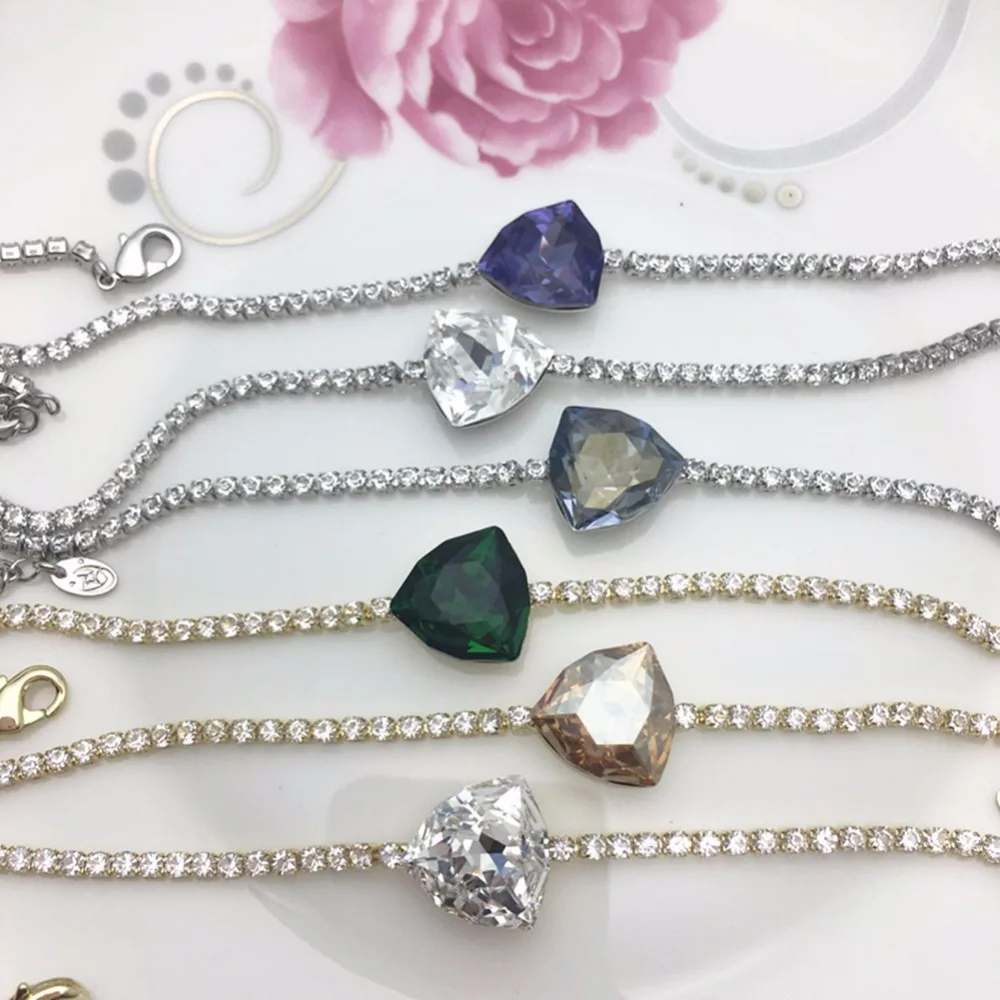 Год Bijoux Рождественский подарок ювелирных изделий с коробкой уникальный геометрический браслет с кристаллом от Swarovski для женщин