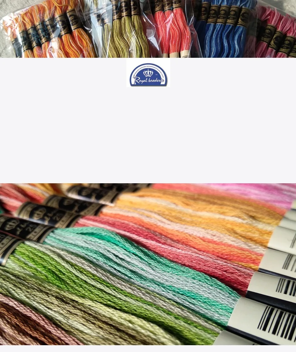 Royalbroderie египетская длинноволокнистая хлопковая нить для вышивки крестиком ручная вышивка 18 космических крашеных цветов нить для вязания