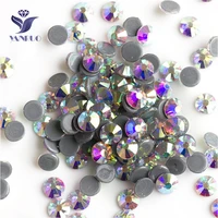 yanruo 2058hf crystal ab flat back diy strass hot fix glass stones and crystals hotfix rhinestones adhesive for clothes