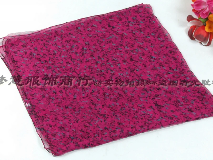 Женский длинный шелковый шарф [BYSIFA] розовый или красный из 100% натурального шелка