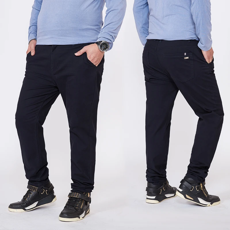 Брюки мужские прямые микро-эластичные свободные деловые длинные штаны большие
