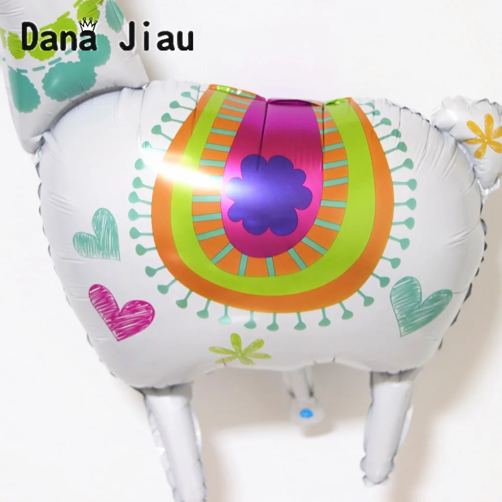 Большая белая альпаки Фольга шарики Baby Shower детский день рождения из зооппарка