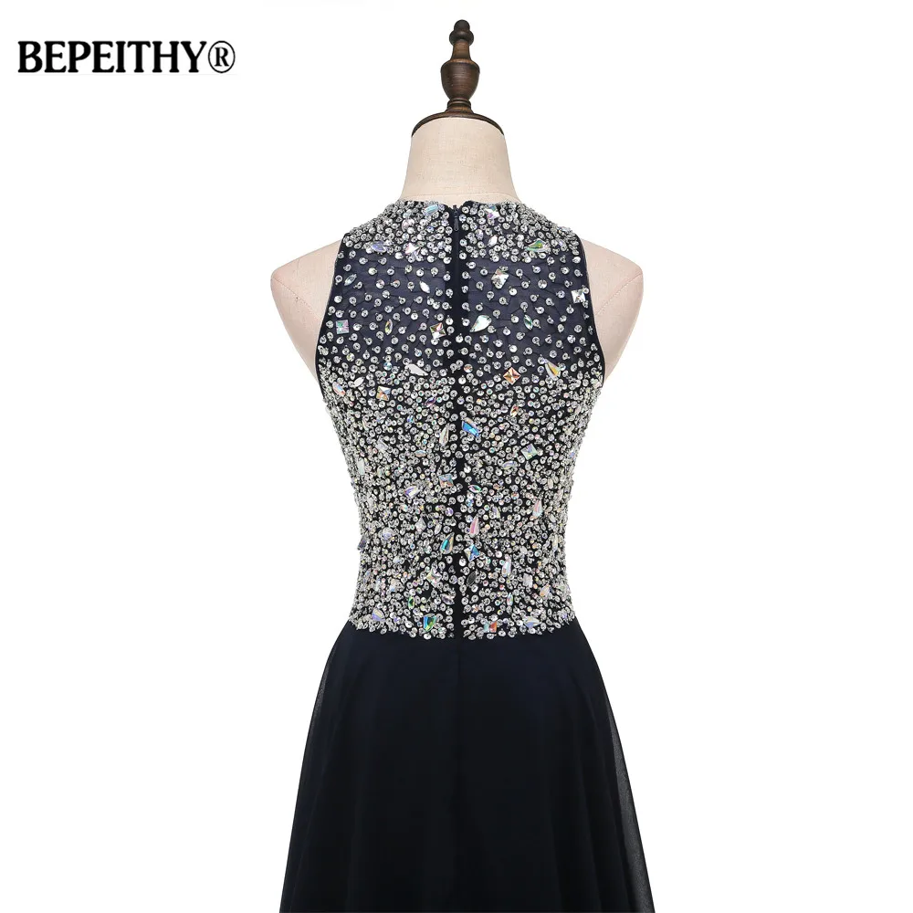Женское вечернее платье A Line Черное длинное со стразами лиф стразами|prom gown|black long