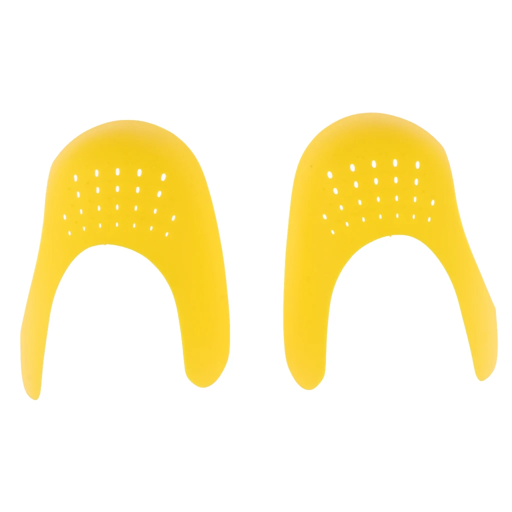 Yellow S 1 пара, женские мужские защитные щитки для обуви, защита кроссовок, защита от сгиба, защита для головы - Цвет: Yellow S