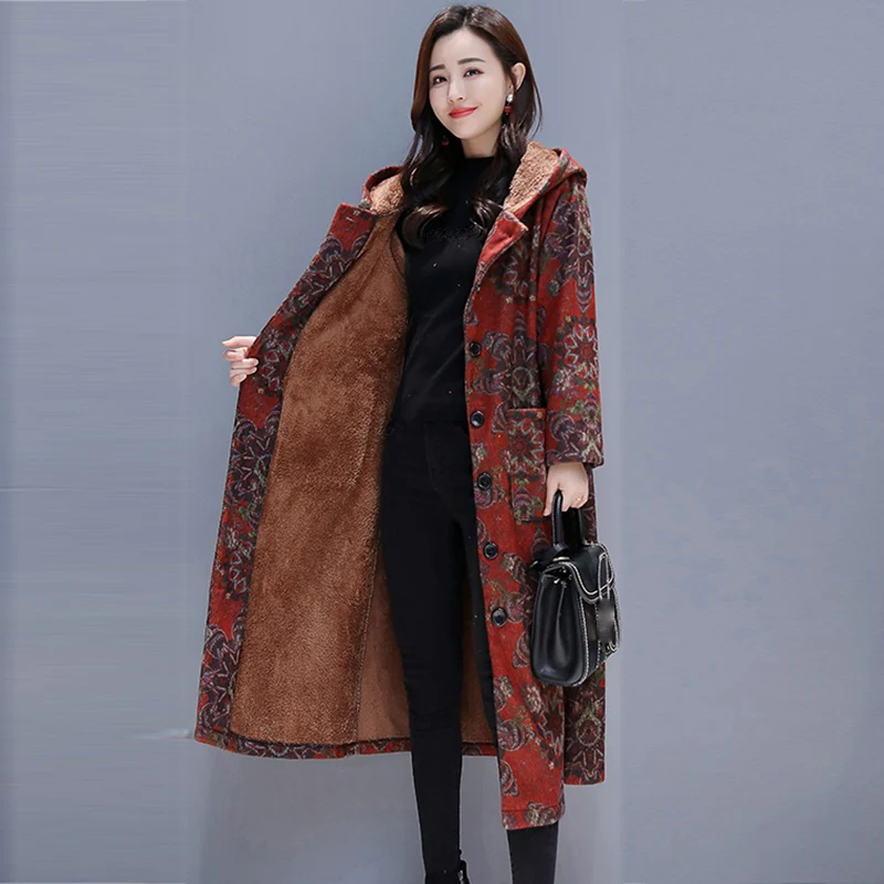 Тренч Женский длинный с цветочным принтом|Женские плащи и тренчи| |