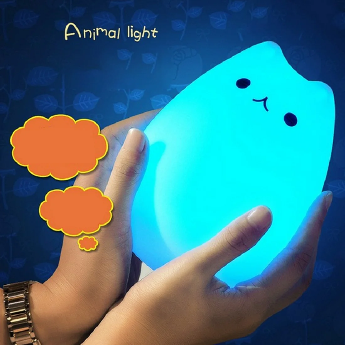 

Cute Silicone LED Night Light For Baby Kids Children Bedroom Touch Sensor Remote Cat Lamp Decoration Room Decor Holiday Gift Toy