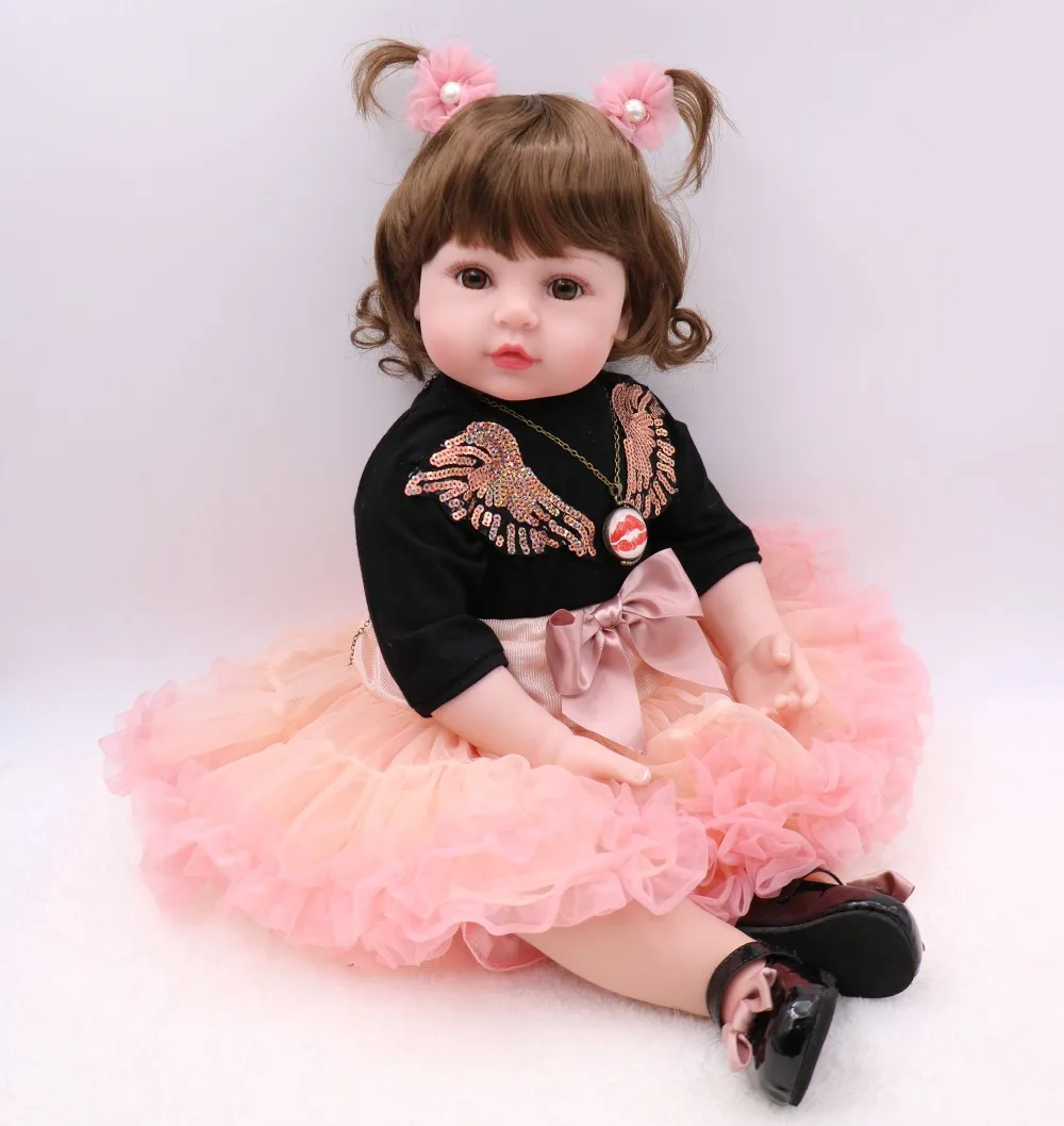 60cm Silicone Reborn Baby Doll Toys 24inch Princess Toddler bebe baby infant collectible doll Brinquedos play house toys girl | Игрушки и