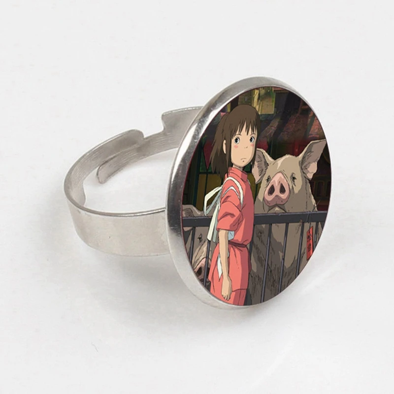 GDRGYB 2019 Spirited Away ring No Face Kaonashi Glass Photo silver wholesale lots bulk | Украшения и аксессуары