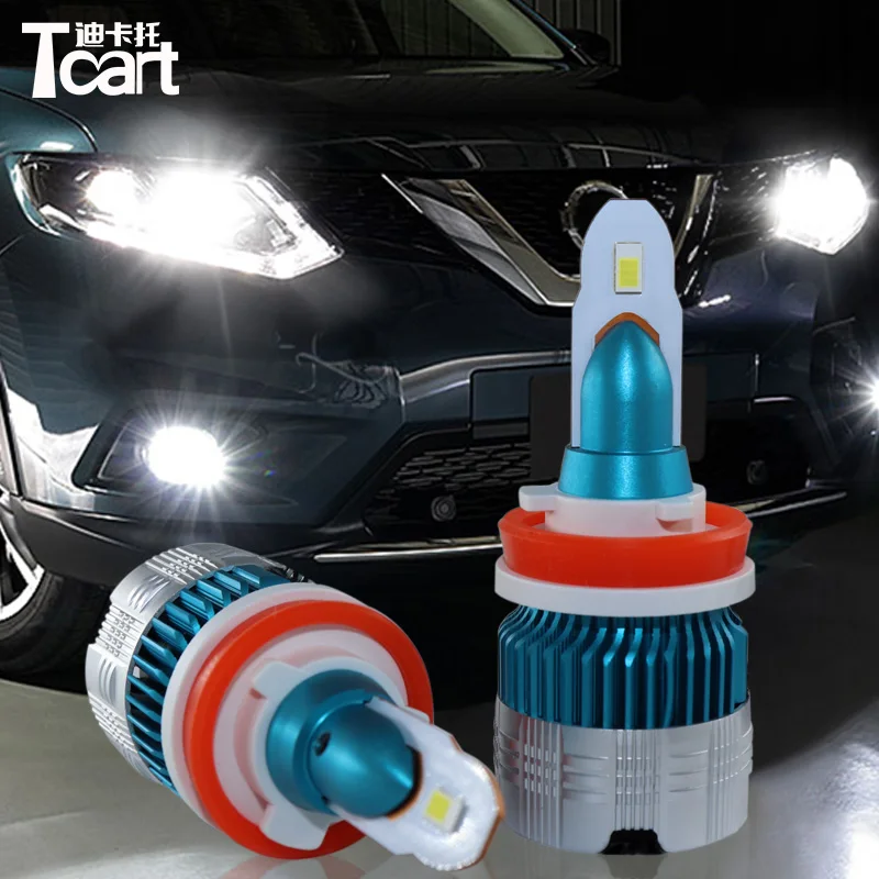 

Tcart H8 H9 H11 For Nissan X-Trail 2014 2017 2018 accessories T32 LED Fog Light Bulb Car Daytime Running Light Driving Fog Lamps