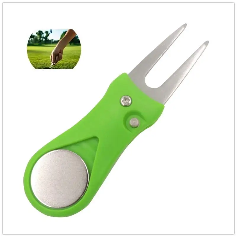 Mounchain 1Piece Steel Golf Divot Repair Switchblade Tool Pitch Pitchfork Accessories Putting Green Fork | Спорт и развлечения