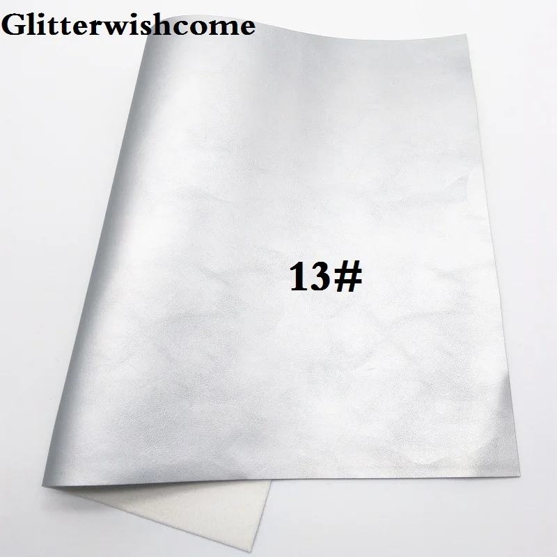 13 Glitterwishcome 21X29 см A4 размер винил для бантов Fluo металлик гладкая кожа ткань винил для бантов, GM015A - Цвет: 13