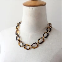 tortoise link necklace collar choker geometric light weight short jewelry for womens accessories