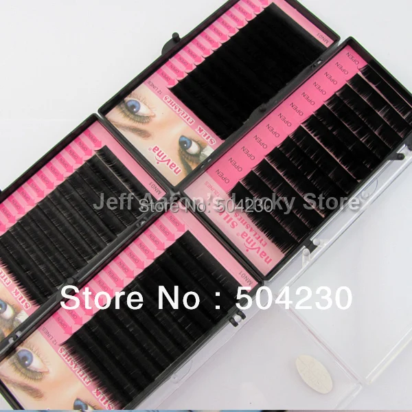 4 лотка 14 мм 12 10 8 0.15C C Lash Curl черные индивидуальные шелковые накладные ресницы
