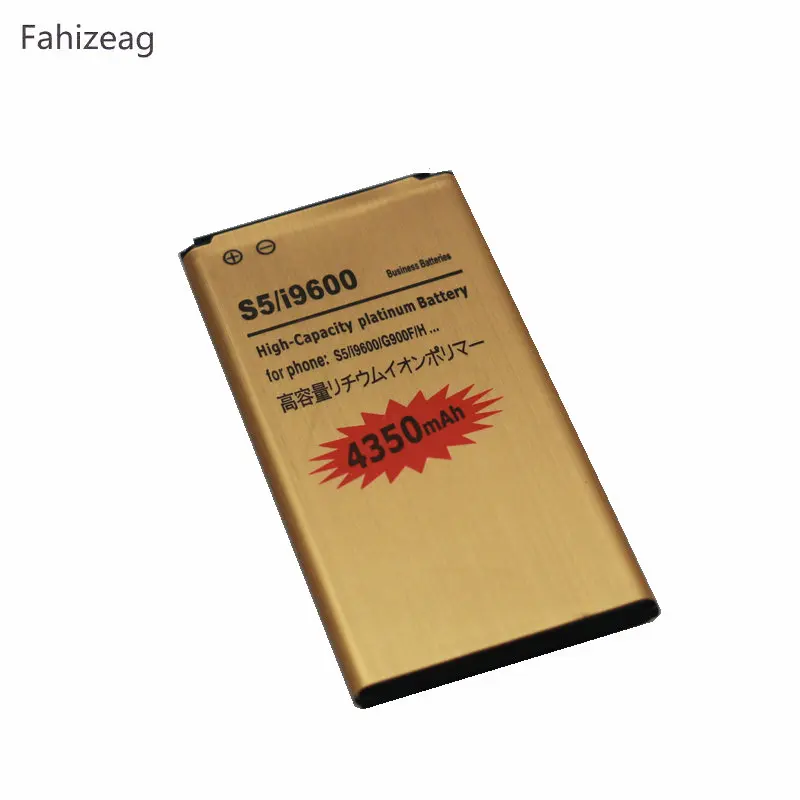 Fahizeag EB-BG900BBE EB-BG900BBC 4350 мАч батарея золотого цвета для Samsung Galaxy S5 SV I9600 G900T G900V G900A G900P