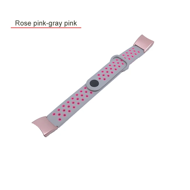 rose pink-gray pink Силиконовый металлический ремешок для huawei Honor Band 4, резиновый браслет, браслет из нержавеющей стали, браслет huawei Band 4, аксессуары для браслетов - Цвет: rose pink-gray pink