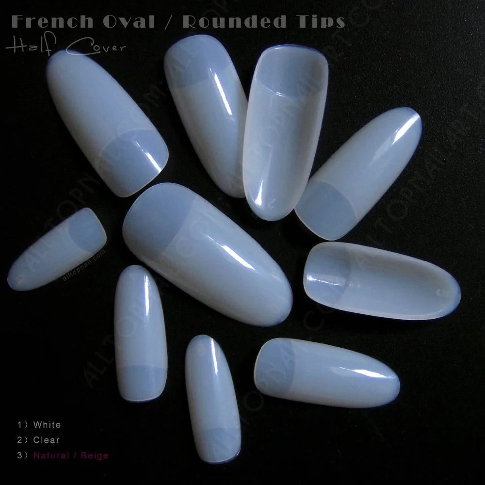 100 типсов овальные острые Типсы для ногтей натуральные акриловые французского