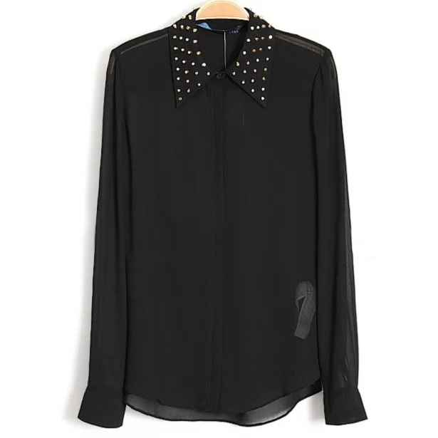 Новое поступление Модная Женская Весенняя шифоновая рубашка 2019 Блузы с длинным